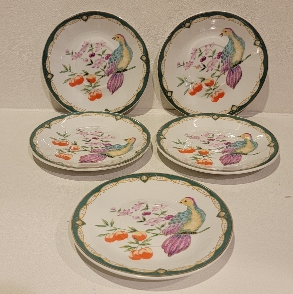 Set of 5 American Atelier Paradise 5816 Porcelain Appetizer Plates 5 ½"